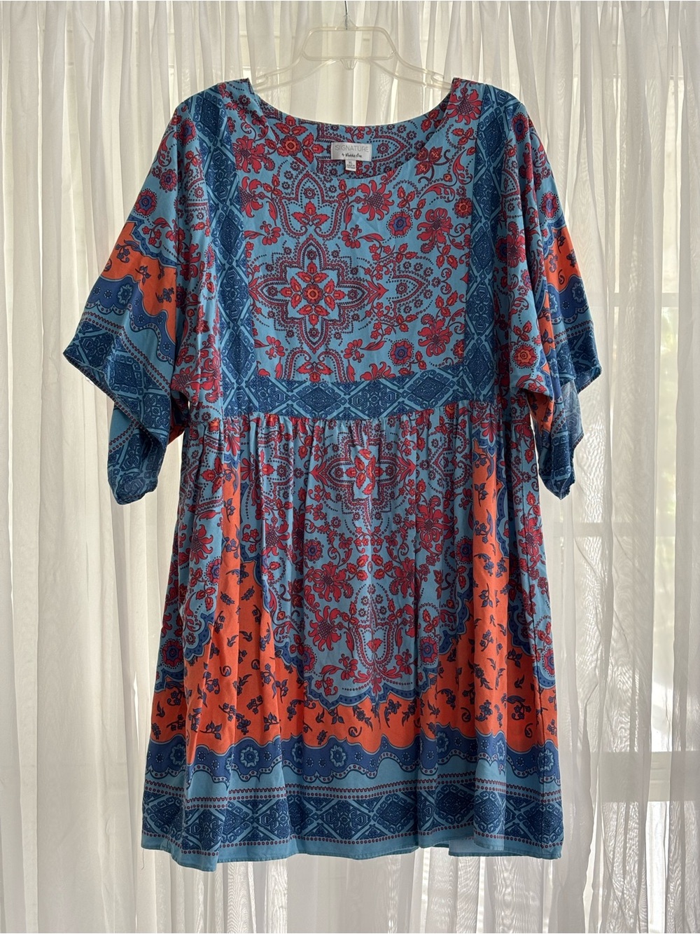 Signature by Robbie Bee Boho Paisley Tunic Dress